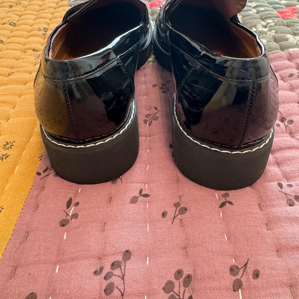 Franco Sarto Black Patent Leather Penny Loafers - Picture 5 of 6
